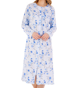 Slenderella Ladies Floral Long Sleeve Button Down Nightdress (3 Colours)