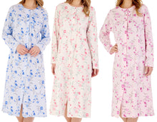 Load image into Gallery viewer, Slenderella Ladies Floral Long Sleeve Button Down Nightdress (3 Colours)