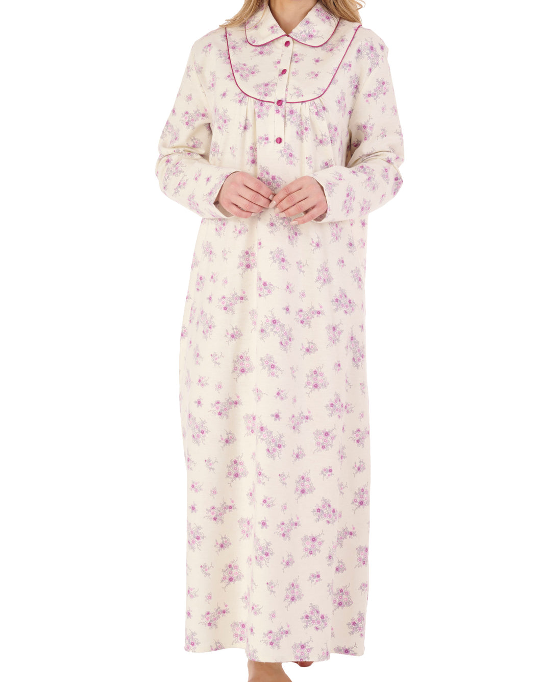 Slenderella Ladies Floral Flannel Ankle Length Nightdress (3 Colours)
