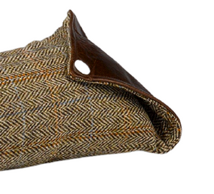 Harris Tweed Draught Excluder with Leather Detail