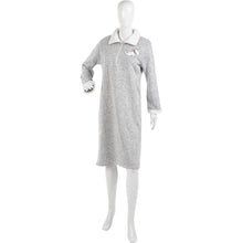 Load image into Gallery viewer, Slenderella Ladies Scottie Dog Fleece Nightdress (Charcoal or Light Grey)