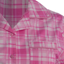 Load image into Gallery viewer, Slenderella Ladies Tartan Check Short Sleeved Nightshirt (Blue or Pink)
