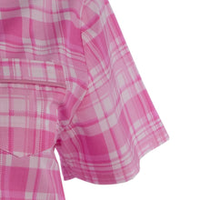 Load image into Gallery viewer, Slenderella Ladies Tartan Check Short Sleeved Nightshirt (Blue or Pink)