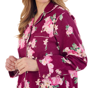 Slenderella Ladies Bold Floral Print Flannel Nightshirt (2 Colours)