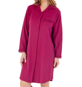 Slenderella Ladies Plain Cotton Interlock Jersey Nightshirt (2 Colours)