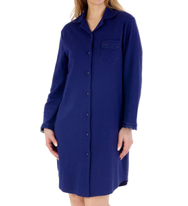 Slenderella Ladies Plain Cotton Interlock Jersey Nightshirt (2 Colours)