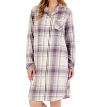 Load image into Gallery viewer, Slenderella Ladies Brushed Cotton Checked Nightshirt (2 Colours)