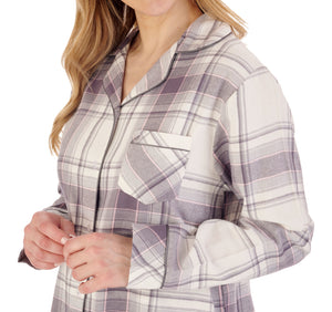 Slenderella Ladies Brushed Cotton Checked Nightshirt (2 Colours)