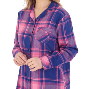 Slenderella Ladies Brushed Cotton Checked Nightshirt (2 Colours)