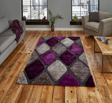 Load image into Gallery viewer, Noble House 3D Diamond Design Shaggy Rug (Various Colours)