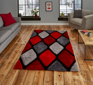 Noble House 3D Diamond Design Shaggy Rug (Various Colours)