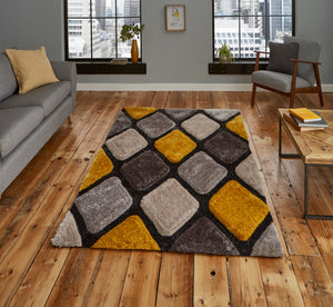 Noble House 3D Diamond Design Shaggy Rug (Various Colours)