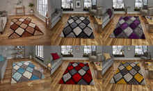 Load image into Gallery viewer, Noble House 3D Diamond Design Shaggy Rug (Various Colours)