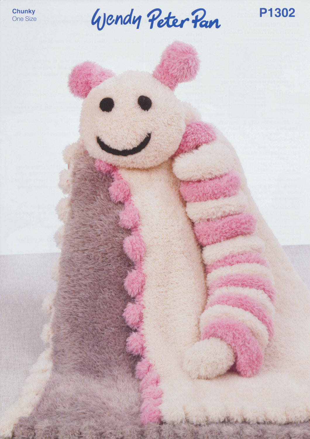 Wendy Peter Pan Chunky Knitting Pattern - Blanket & Caterpillar Toy (P1302)