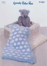 Load image into Gallery viewer, Wendy Peter Pan Chunky Knitting Pattern - Blanket &amp; Teddy Bear (P1303)
