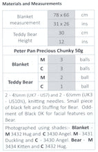 Load image into Gallery viewer, Wendy Peter Pan Chunky Knitting Pattern - Blanket &amp; Teddy Bear (P1303)
