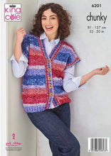 Load image into Gallery viewer, King Cole Knitting Pattern for Women’s Chunky Jacket &amp; Waistcoat 6201