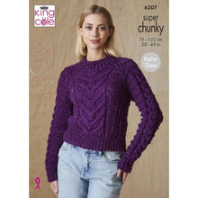 Load image into Gallery viewer, King Cole Knitting Pattern Women&#39;s Super Chunky Sweater &amp; Slipover (6207)