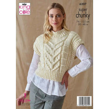 Load image into Gallery viewer, King Cole Knitting Pattern Women&#39;s Super Chunky Sweater &amp; Slipover (6207)