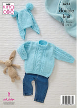 Load image into Gallery viewer, King Cole Double Knitting Pattern - Baby Mittens, Sweater Sleeping Bag &amp; Hat (6214)