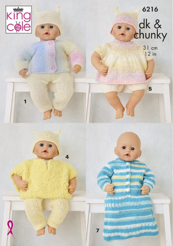 King Cole Double Knitting Pattern – Baby Dolls Clothes & Accessories 6216