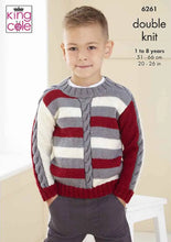 Load image into Gallery viewer, King Cole Knitting Pattern Boys Cable Detail Sweaters (6261)