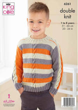 Load image into Gallery viewer, King Cole Knitting Pattern Boys Cable Detail Sweaters (6261)