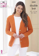 Load image into Gallery viewer, King Cole Ladies Dropped Shoulder &amp; Raglan Sleeve Double Knit Knitting Pattern (6263)