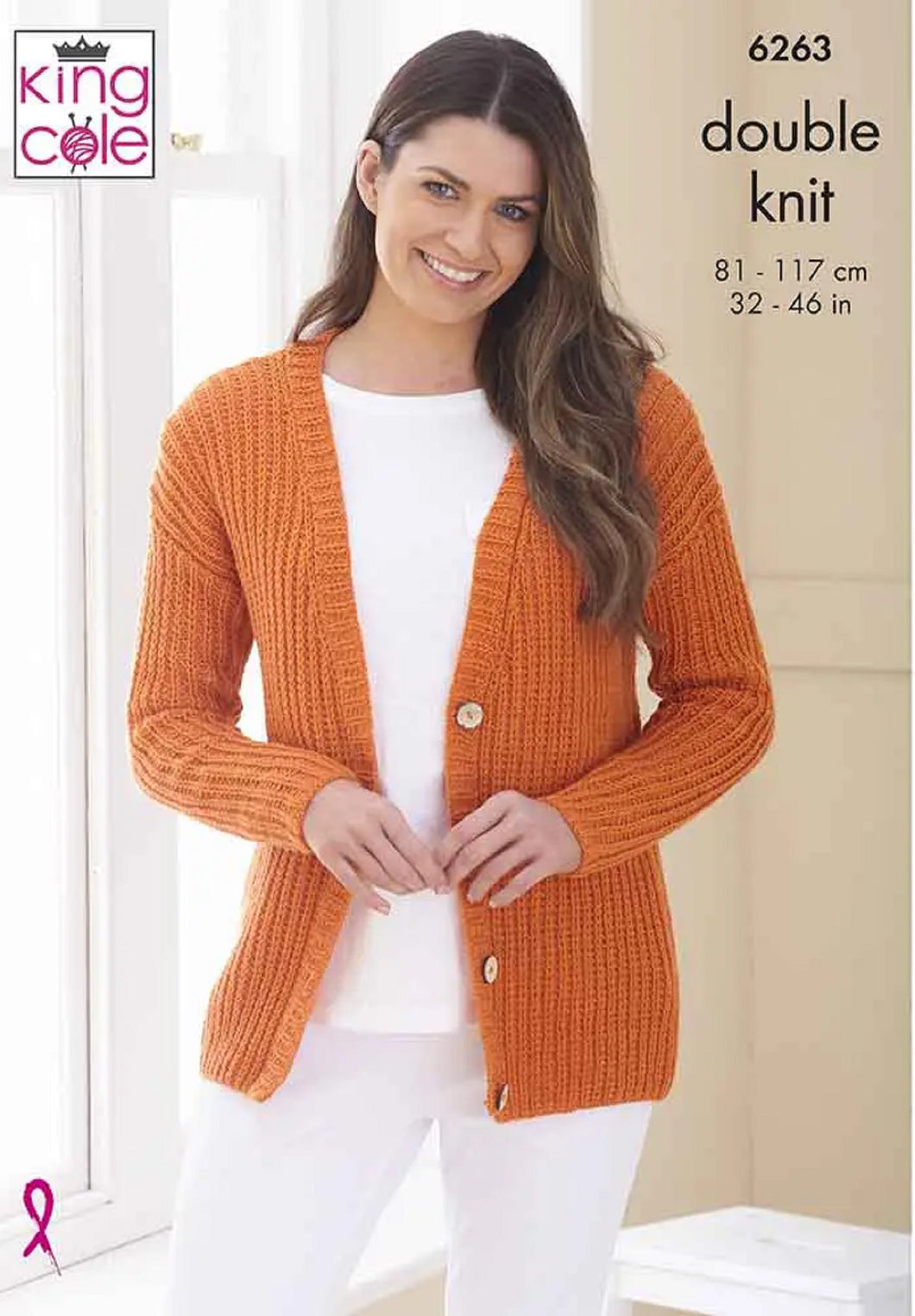 King Cole Ladies Dropped Shoulder & Raglan Sleeve Double Knit Knitting Pattern (6263)