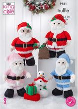 Load image into Gallery viewer, King Cole Christmas Knitting Pattern for Small &amp; Large Santa’s 9181
