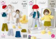 King Cole Double Knit Crochet Pattern – Boy & Girl Doll Toys (9190)