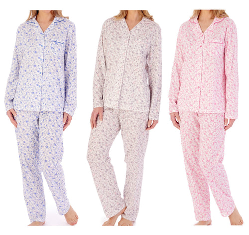 Slenderella Ladies Ditsy Floral Jersey Pyjamas (3 Colours)
