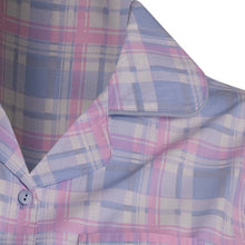 Load image into Gallery viewer, Slenderella Ladies Tartan Pyjamas - Button Top &amp; Trouser Bottoms (Blue or Pink)