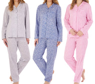 Slenderella Ladies Ditsy Floral Jersey Pyjamas Set (3 Colours)