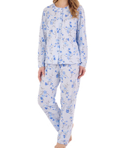 Slenderella Ladies Classic Floral Jersey Pyjamas Set (3 Colours)