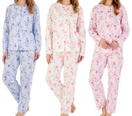 Slenderella Ladies Classic Floral Jersey Pyjamas Set (3 Colours)