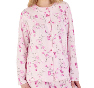 Slenderella Ladies Classic Floral Jersey Pyjamas Set (3 Colours)