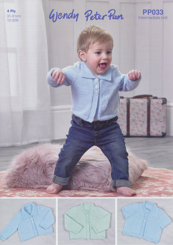Wendy Peter Pan Baby 4ply Knitting Pattern - Cardigans (PP033)