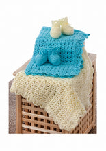 Load image into Gallery viewer, Double Knit Crochet Pattern for Baby Blanket &amp; Bootees (UKHKA 186)