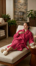 Load image into Gallery viewer, Slenderella Ladies Luxurious Zig Zag Pattern Soft Fleece Dressing Gown (3 Colours)
