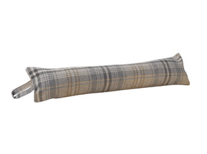 Grey/Beige Kildare Check Fabric Draught Excluder (4 Sizes)