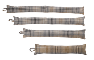 Grey/Beige Kildare Check Fabric Draught Excluder (4 Sizes)