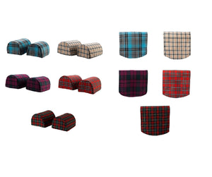 Tartan Pair of Arm Caps or Chair Back (5 Colours)