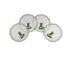 Pack of 4 Embroidered Thistle Doilies (2 Sizes)