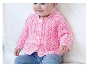 Double Knitting Pattern for Baby's Cardigans & Sweater (UKHKA 166)