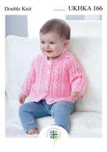 Load image into Gallery viewer, Double Knitting Pattern for Baby&#39;s Cardigans &amp; Sweater (UKHKA 166)