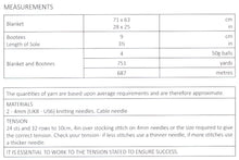 Load image into Gallery viewer, Double Knitting Pattern for Cable Baby Blanket &amp; Bootees (UKHKA 183)