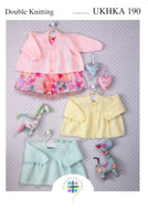 UKHKA 190 Double Knitting Pattern - Baby Cardigans & Sweater