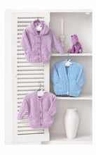 Load image into Gallery viewer, Double Knitting DK Pattern for Long Sleeved Baby Cardigans (UKHKA 106)