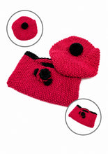 Load image into Gallery viewer, Aran Knitting Pattern for Girls Beret &amp; Floral Bag Set (UKHKA 149)